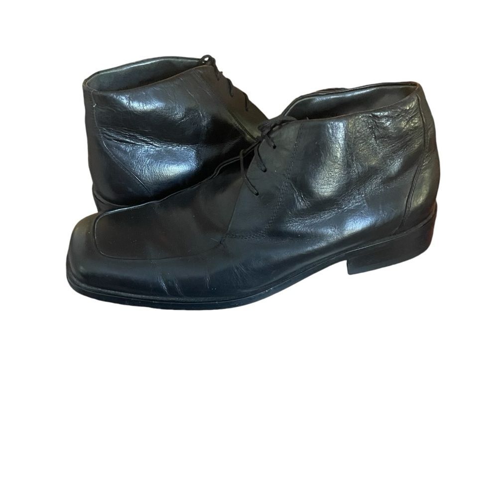 Fratelli Footwear Men's 10.5 High Top Lace Black Leather Oxford Dress Ankle Boot